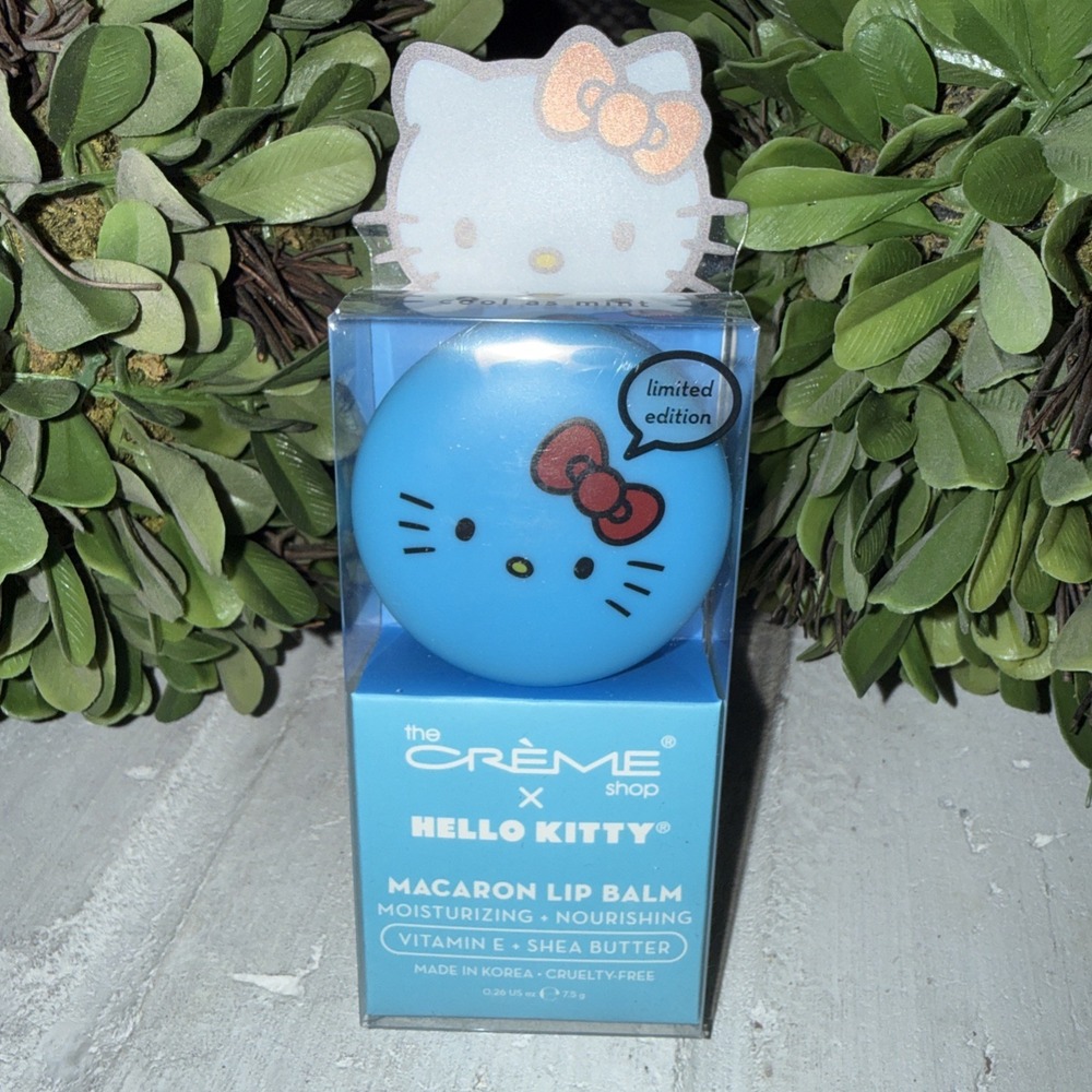 NEW! The Creme Shop x Hello Kitty Macaron Lip Balm/Cool as Mint/Vitamin‎ E/Korea